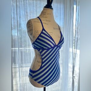 Billabong Purple and White Striped Swimwear